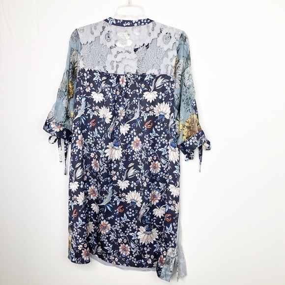ANTHROPOLOGIE Tiny mixed fabric patterns embroidered BoHo dress - Picture 9 of 12